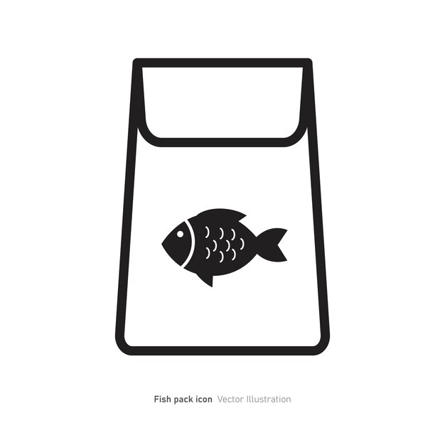 Vetor ilustração vetorial do desenho do ícone do pacote de peixes