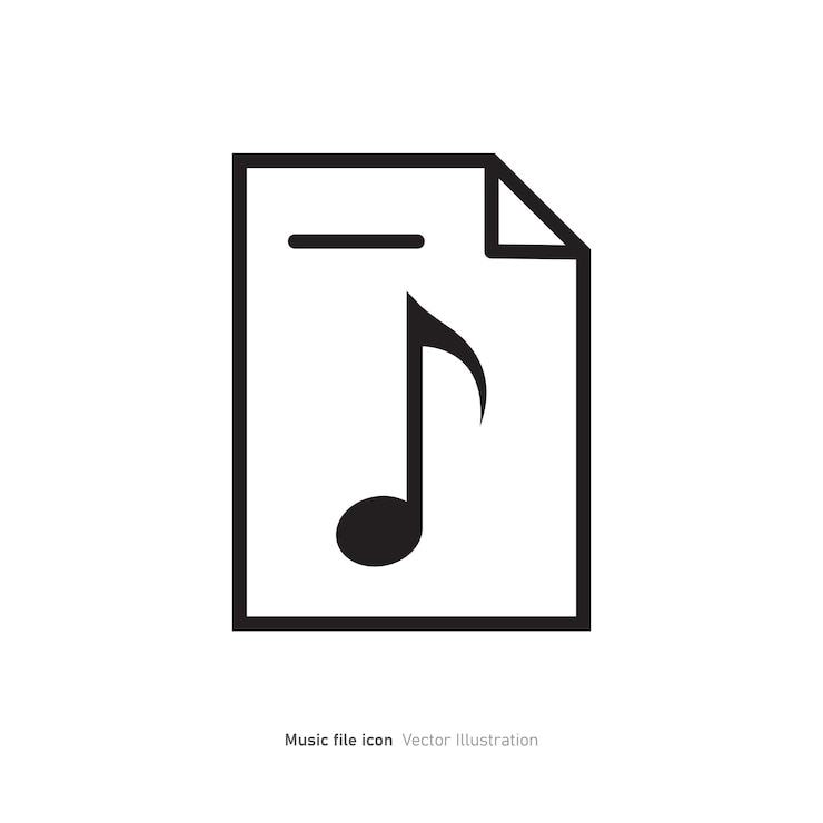 Vetor ilustração vetorial do design do ícone do arquivo de música