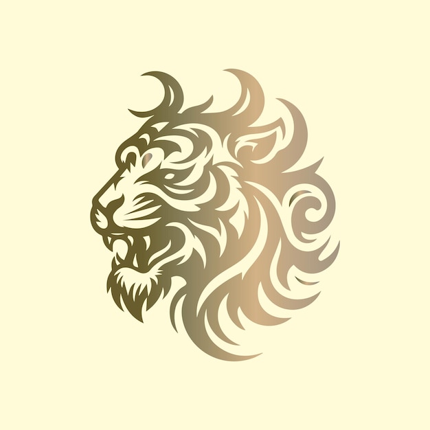 Vetor ilustração vetorial do design do logotipo da cabeça do tigre gradiente