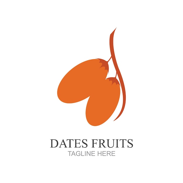 Vetor ilustração vetorial do design do logotipo da dates fruits