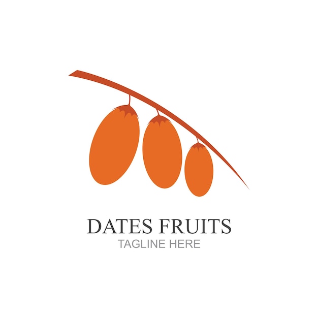 Vetor ilustração vetorial do design do logotipo da dates fruits