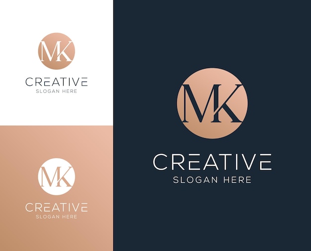 Ilustração vetorial do design do logotipo da letra inicial MK KM