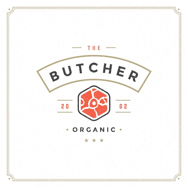 Ilustração vetorial do design do logotipo da loja de carne
