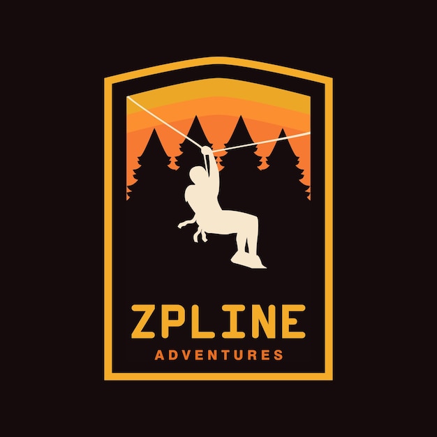 Vetor ilustração vetorial do design do logotipo da zipline