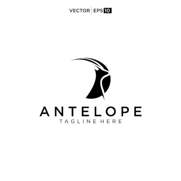 Vetor ilustração vetorial do design do logotipo do antílope