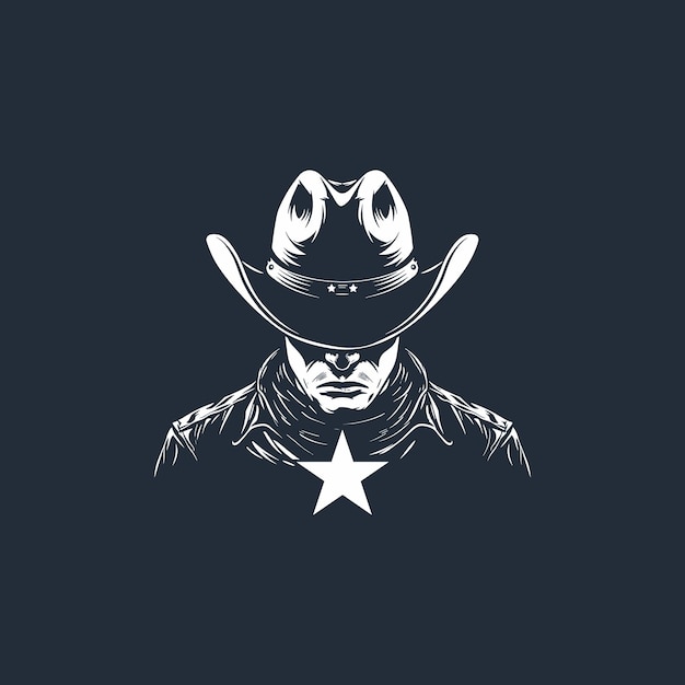 Vetor ilustração vetorial do design do logotipo do cowboy