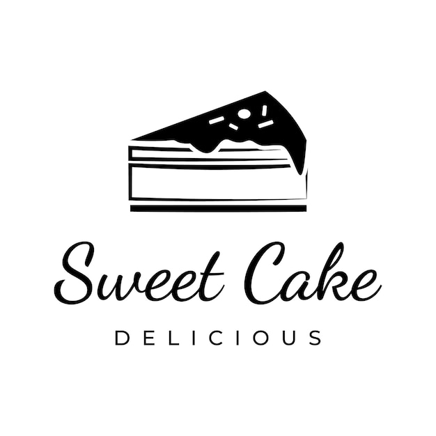 Ilustração vetorial do design do logotipo do modelo de bolo doce