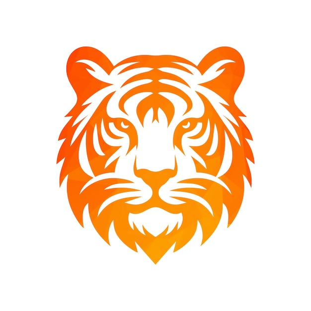 Vetor ilustração vetorial do design do logotipo do tigre rugindo