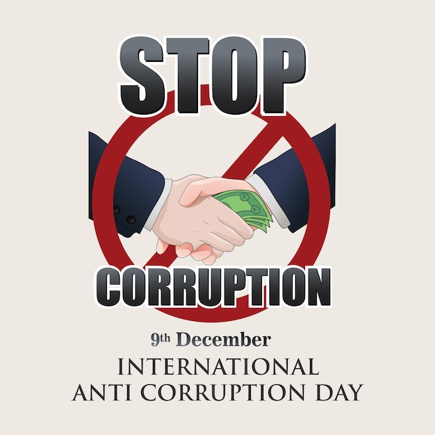 ILUSTRAÇÃO VETORIAL DO DIA ANTI CORRUPÇÃO PLANO INTERNACIONAL