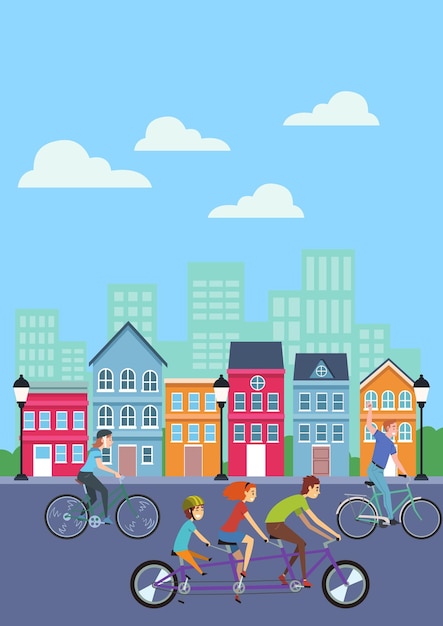 Ilustração vetorial do dia de ciclismo permite que o ciclo seja livre de poluição e saudável