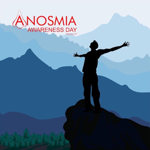 Vetor ilustração vetorial do dia de conscientização da anosmia dia de conscientização sobre a perda do sentido do cheiro