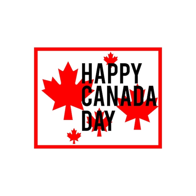 Vetor ilustração vetorial do dia do canadá feliz dia do canadá projeto de convite para férias folha vermelha isolada no fundo branco cartão de felicitações com