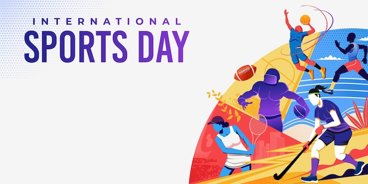 Vetor ilustração vetorial do dia dos esportes design gráfico de evento esportivo para pôster de banner e design de folheto
