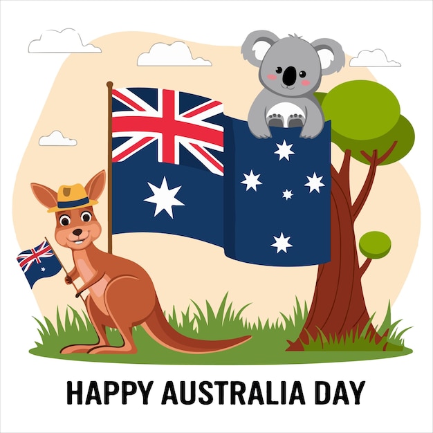 Ilustração vetorial do dia feliz da Austrália
