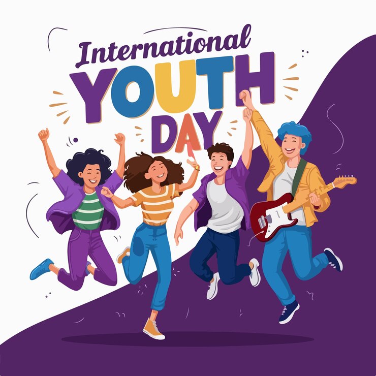 Ilustração vetorial do Dia Internacional da Juventude modelo de postagem de mídia social