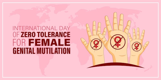 Ilustração vetorial do dia internacional de tolerância zero para mutilação genital feminina