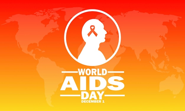 Ilustração vetorial do dia mundial da aids, 1º de dezembro, modelo de conceito de férias para cartaz de cartão de banner de fundo com inscrição de texto