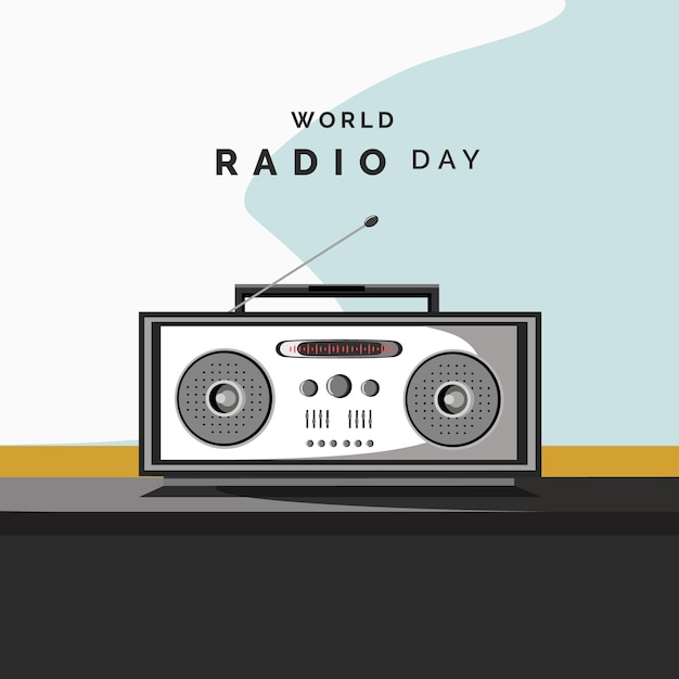 Ilustração vetorial do dia mundial do rádio