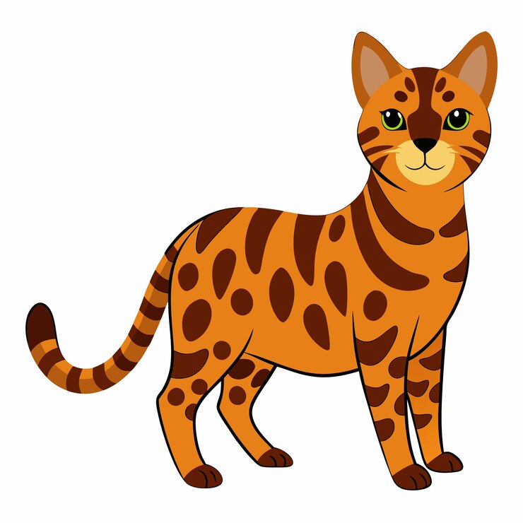 Vetor ilustração vetorial do encantador gato de bengala