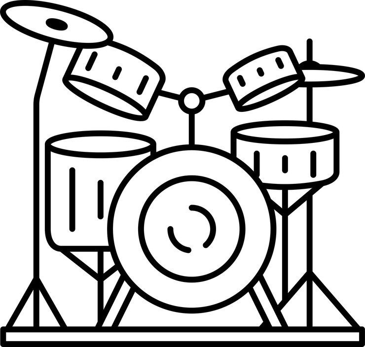 Vetor ilustração vetorial do esboço do kit de bateria