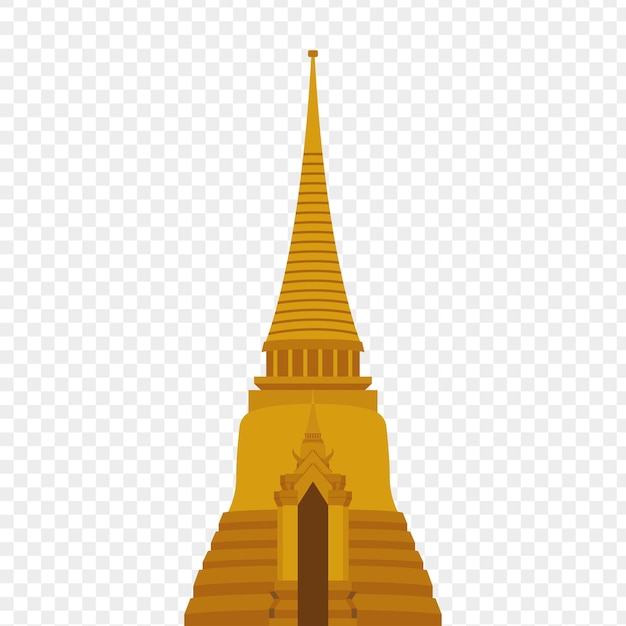 Vetor ilustração vetorial do famoso templo da tailândia em fundo transparente