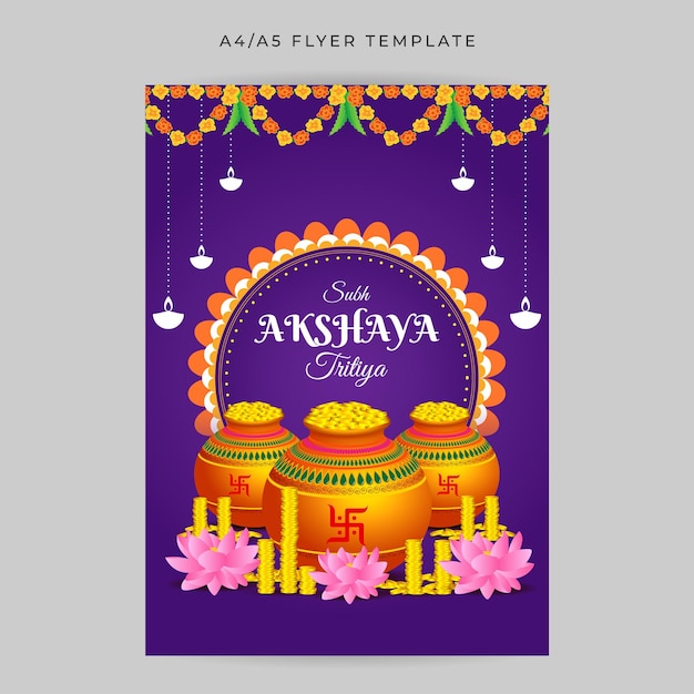 Vetor ilustração vetorial do feed de mídia social happy akshaya tritiya modelo a4