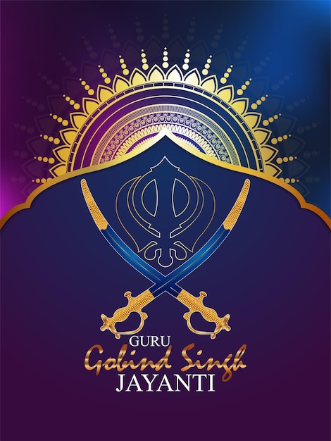 Ilustração vetorial do guru do festival sikh gobind singh jayanti