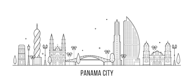 Ilustração vetorial do horizonte da cidade do panamá na república do panamá