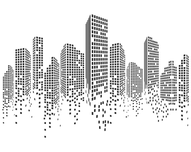 Ilustração vetorial do horizonte da cidade moderna