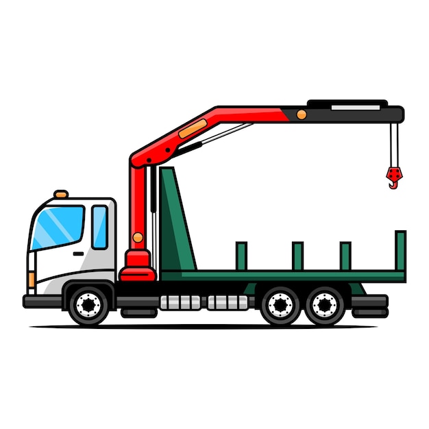 Ilustração vetorial do ícone da grua de caminhão