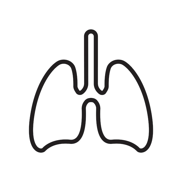 Ilustração vetorial do ícone de estilo de linha de pulmões humanos