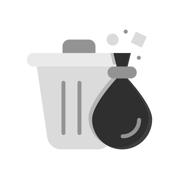 Ilustração vetorial do ícone de lixo