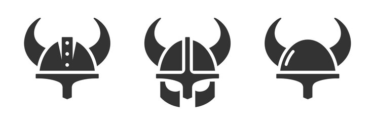 Vetor ilustração vetorial do ícone do capacete com chifres dos vikings