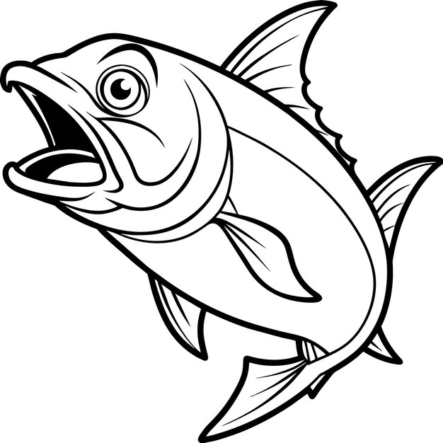 Vetor ilustração vetorial do ícone do peixe amberjack gritando