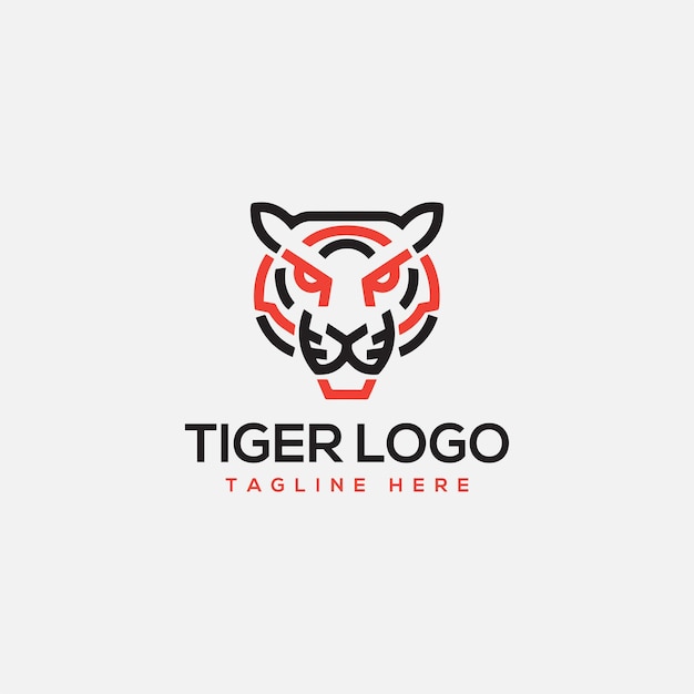 Ilustração vetorial do logotipo da cabeça de tigre