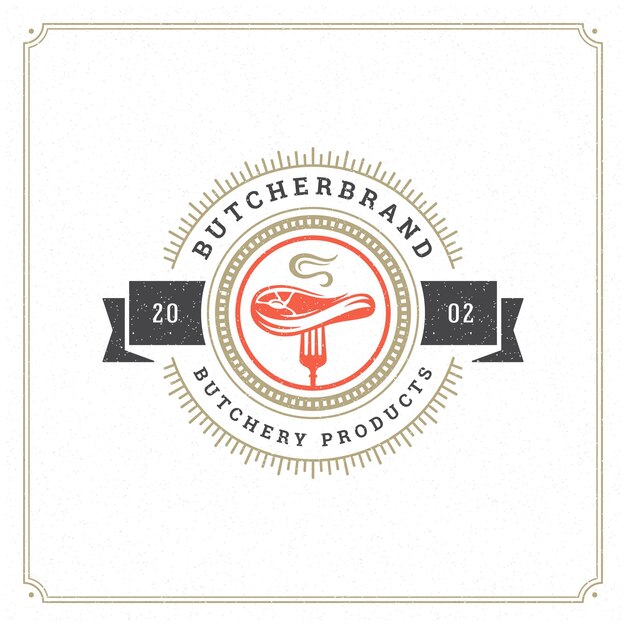 Ilustração vetorial do logotipo da loja de carne