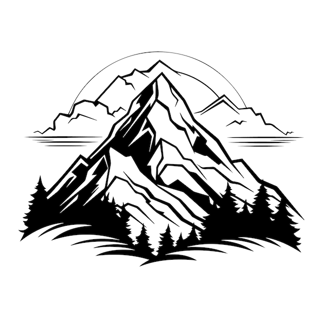 Vetor ilustração vetorial do logotipo da majestic mountain icon and sign