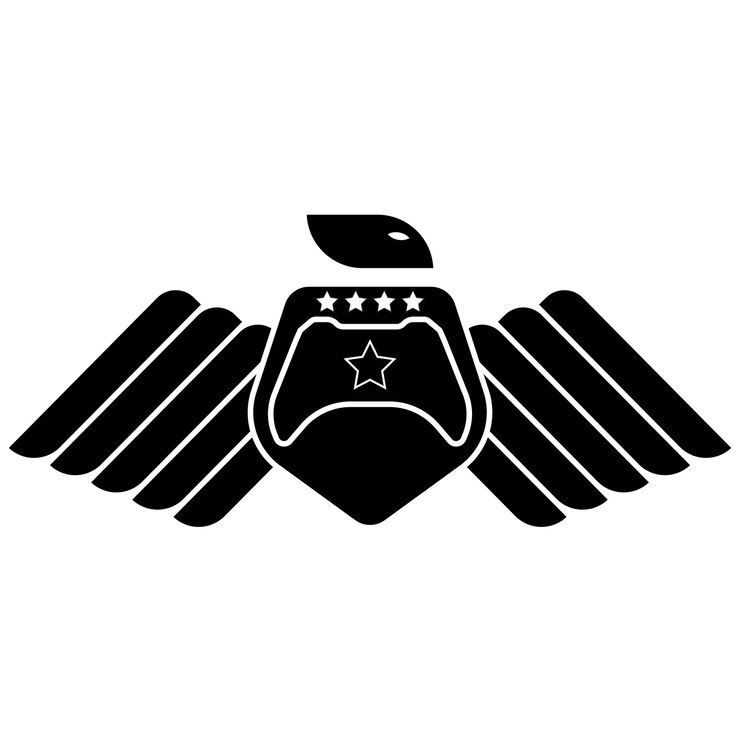Vetor ilustração vetorial do logotipo de jogos, logotipo de jogos de console, logotipo de jogos e-sport, logotipo de marca de jogador.