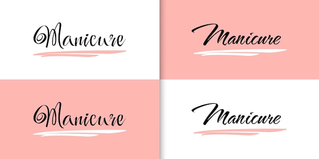 Vetor ilustração vetorial do logotipo de manicure minimalista