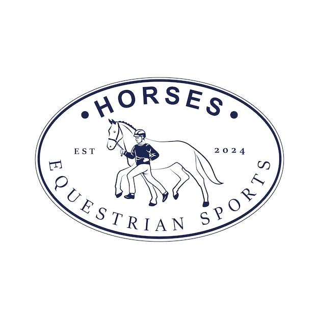 Vetor ilustração vetorial do logotipo de um cavalo de esportes equestres