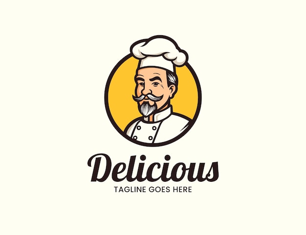 Ilustração vetorial do logotipo do chef