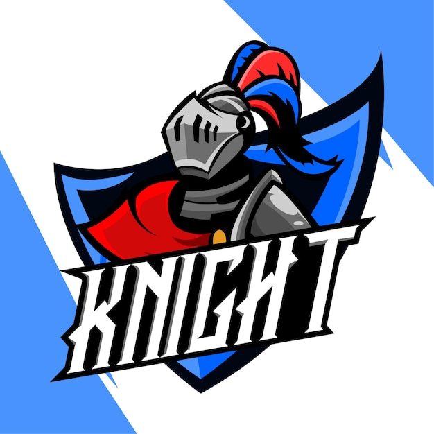 Ilustração vetorial do logotipo do mascote esport do cavaleiro