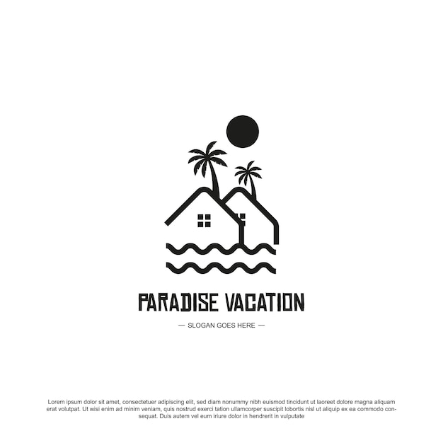 Ilustração vetorial do logotipo do paraíso vintage para sua marca ou empresa