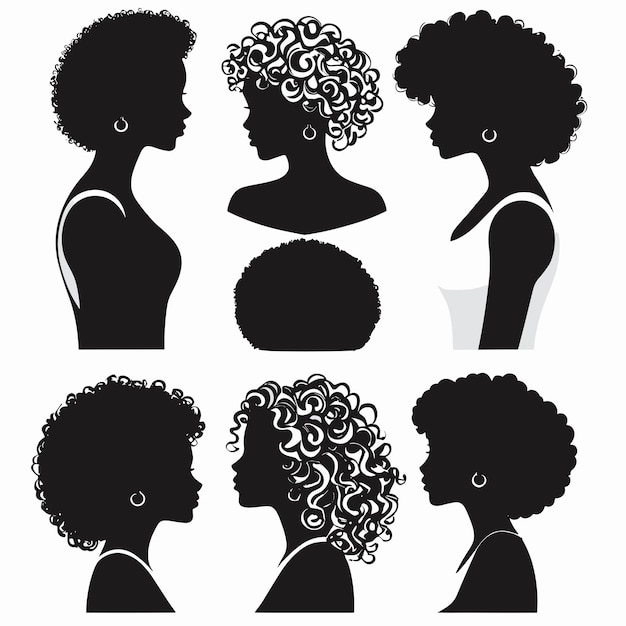 Vetor ilustração vetorial do logotipo do salão de cabeleireiro de silhueta de cabelo enrolado feminino
