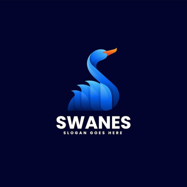 Ilustração vetorial do logotipo Gradiente de cisne Estilo colorido