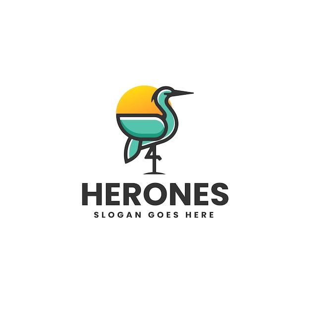 Vetor ilustração vetorial do logotipo heron simple mascot style