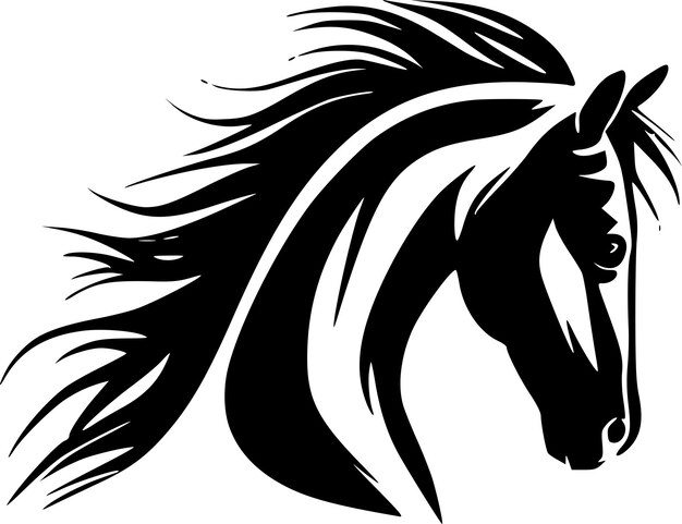 Vetor ilustração vetorial do logotipo horse minimalist and flat