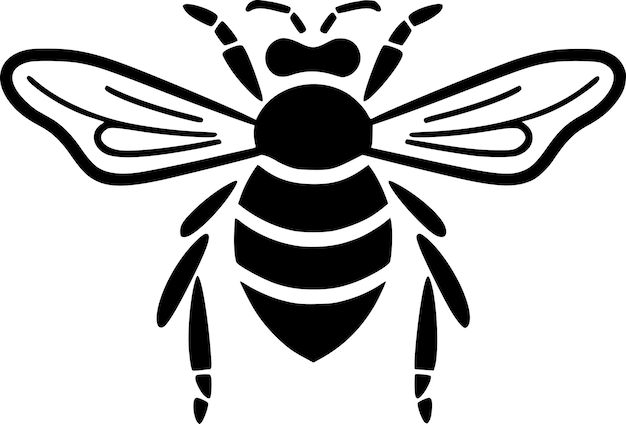 Vetor ilustração vetorial do logotipo minimalista e plano da abelha