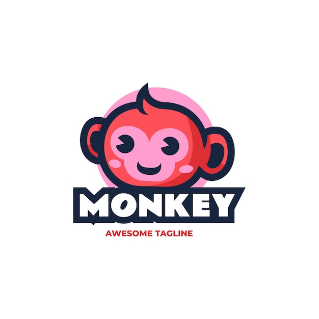 Ilustração vetorial do logotipo monkey simple mascot style