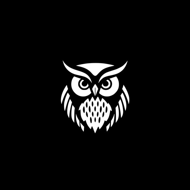 Vetor ilustração vetorial do logotipo owl minimalist and flat